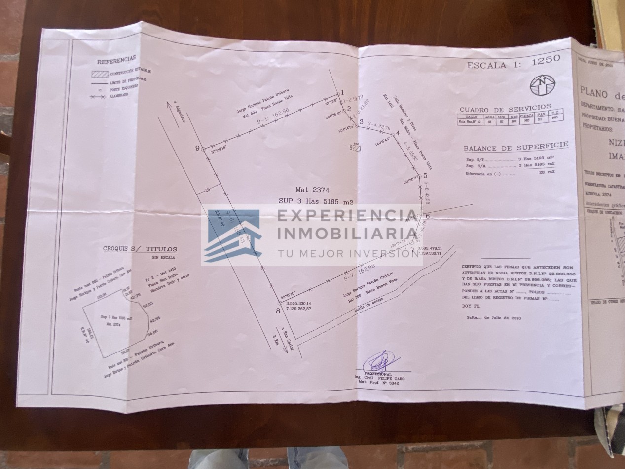VENTA DE FINCA CON CASA EN SAN CARLOS PROVINCIA DE SALTA