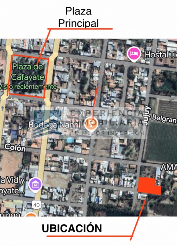 LOTE EN VENTA A SOLO 3 CUADRAS DE LA PLAZA PRINCIPAL DE LA CIUDAD DE CAFAYATE