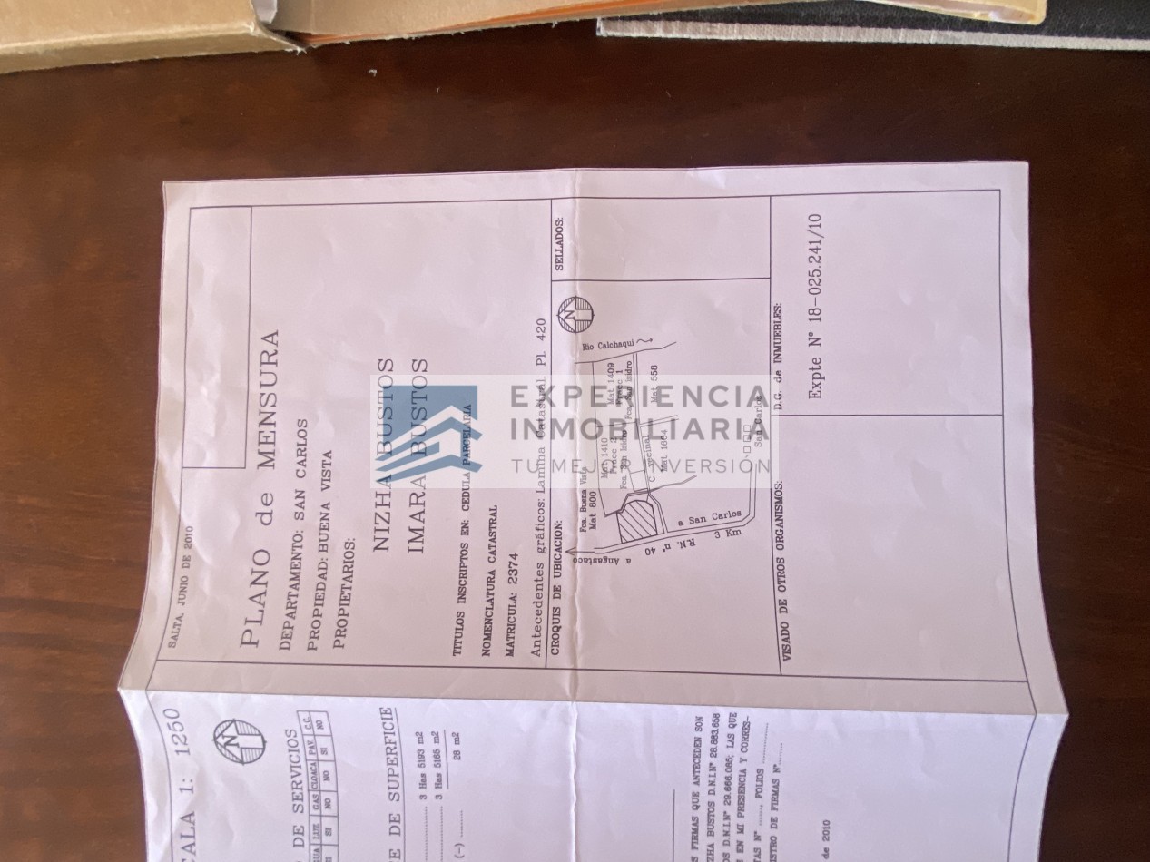 VENTA DE FINCA CON CASA EN SAN CARLOS PROVINCIA DE SALTA